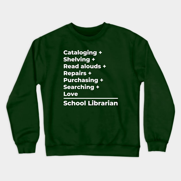 School Librarian Equation Crewneck Sweatshirt by PerlerTricks